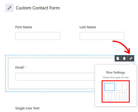 Change Row Settings