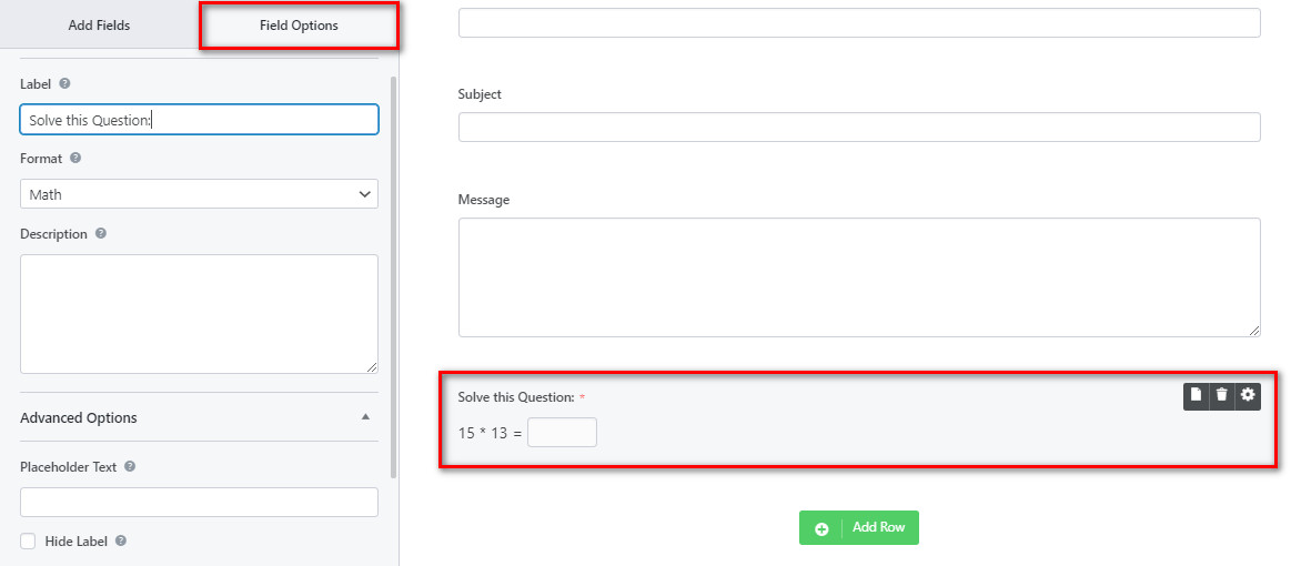 math captcha in wordpress