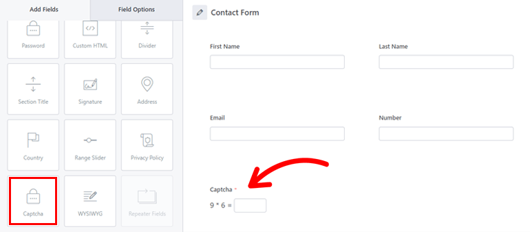 Add Captcha Field