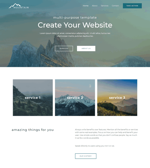 Astra WordPress Free Landing Page