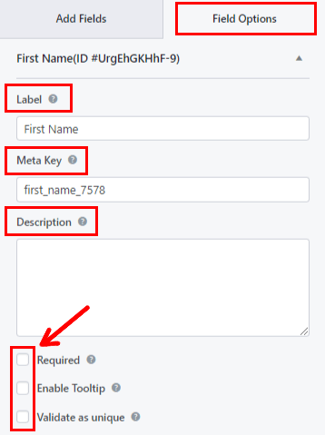 Basic Field Options