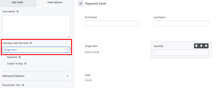 Calculate Quantity Options