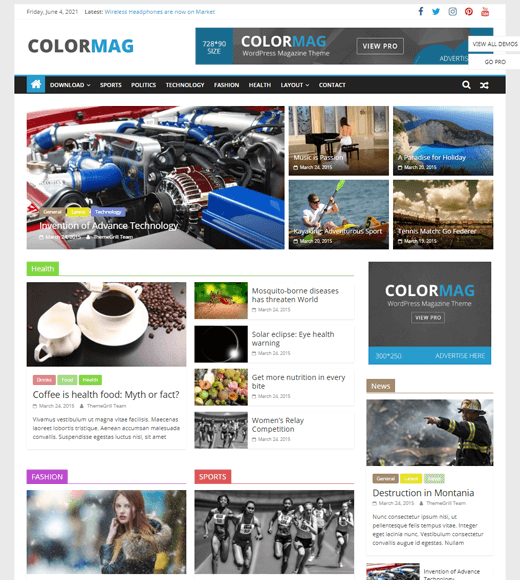 ColorMag Best WordPress Magazine Theme Demo