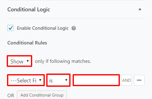 conditional logic in WordPress forms