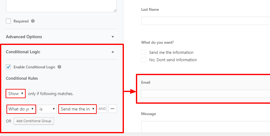 conditional logic wordpress forms