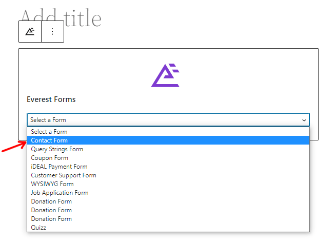 Contact Form Drop Down