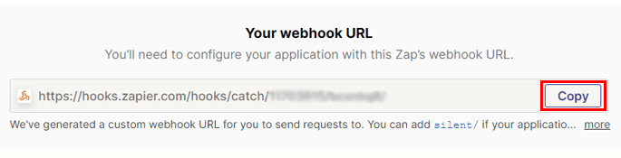 Copy Webhook URL