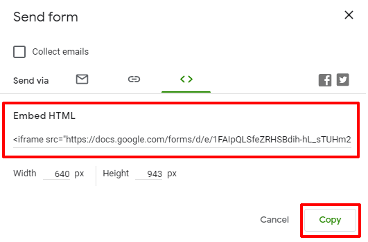 Copy the Embed Code How to Embed Google Form in WordPress