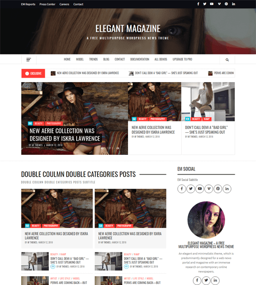 Elegant Magazine WordPress Theme