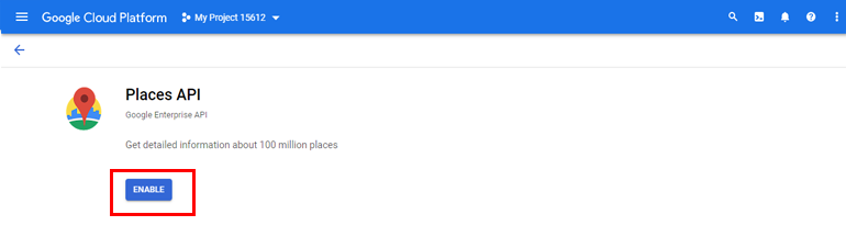 Enabling Places API