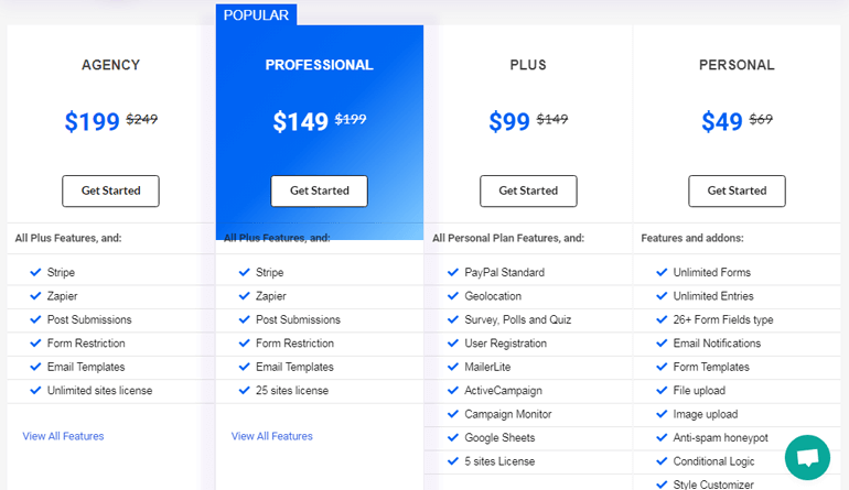 Everest Forms Pricing Plans