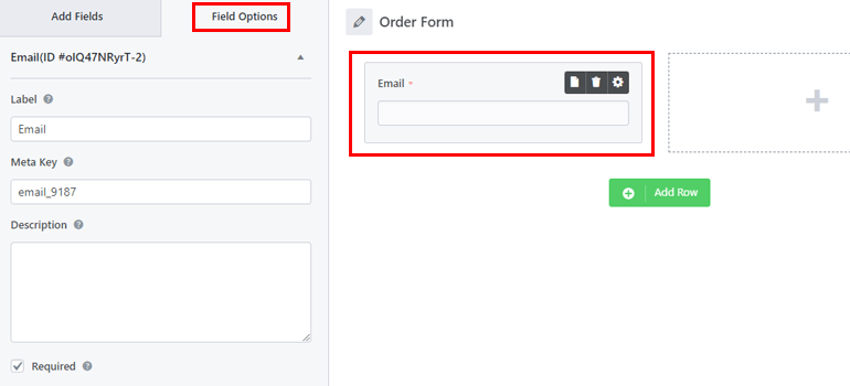 Field Options for Field