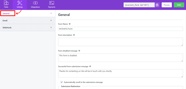 General Settings