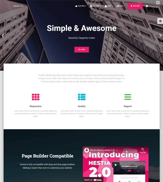 Hestia WordPress Theme