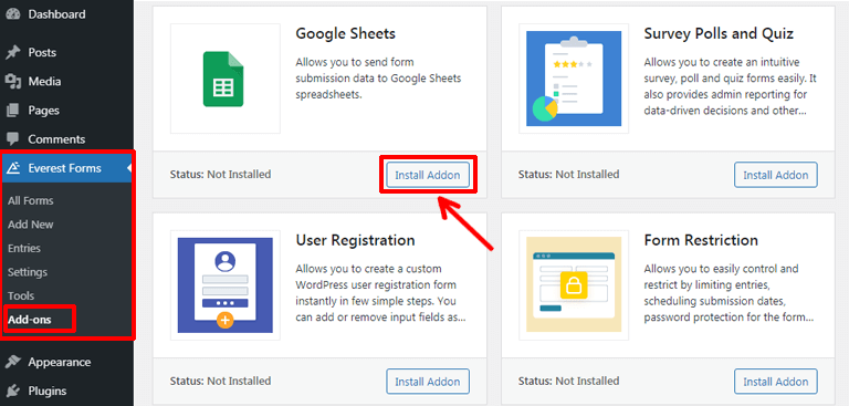 Installing Google Sheets Add-on