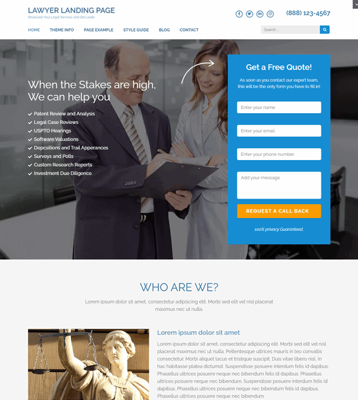 Lawyer Landing Page