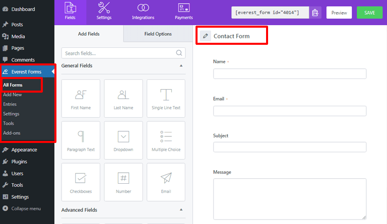 Navigating to Contact Form