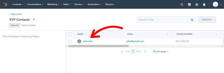 New Contact WordPress HubSpot Form