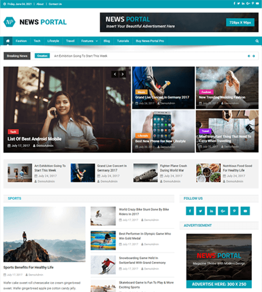 News Portal Best Free WordPress Magazine Themes