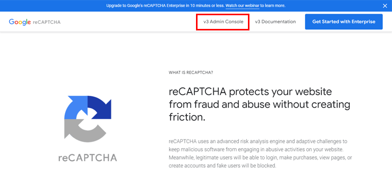 Official Google reCAPTCHA Page