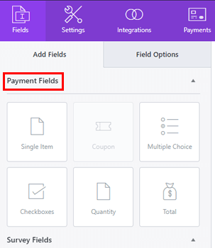 Payment Fields