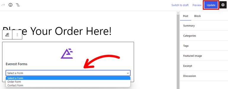 Select Order Form