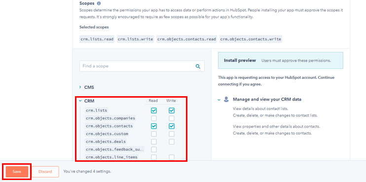 Select Scopes HubSpot WordPress Form Integration