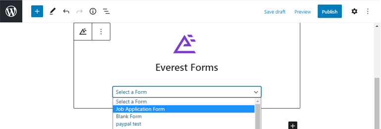 Selecting a Form