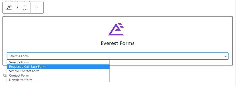 Selecting WordPress Request a Call Back Form