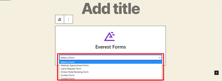 Selection of Required Form with Date Range