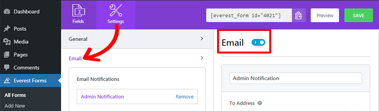 Setting Email Notification of WordPress Request a Call Back Form