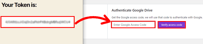 Token Code Upload Files From WordPress Form to Google Drive