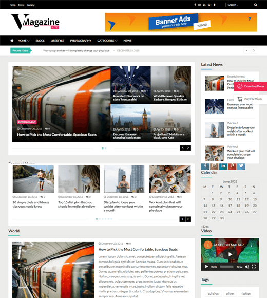 VMagazine Lite WordPress Theme Demo