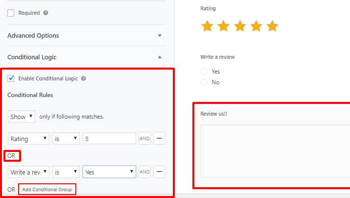 wordpress conditional logic