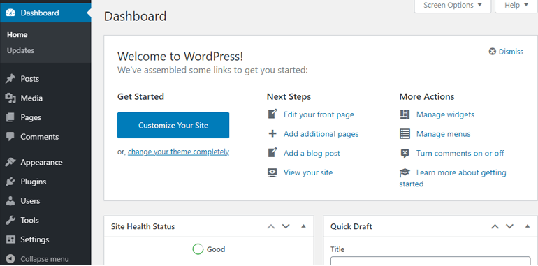 WordPress Dashboard